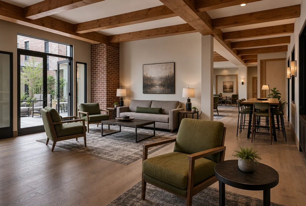 Tennessee hotel lounge furniture with coordinated seating and tables.