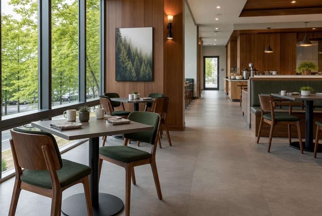 Washington hotel dining furniture with coordinated seating and tables.